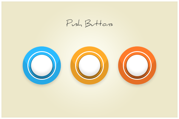 Circular Push Buttons PSD