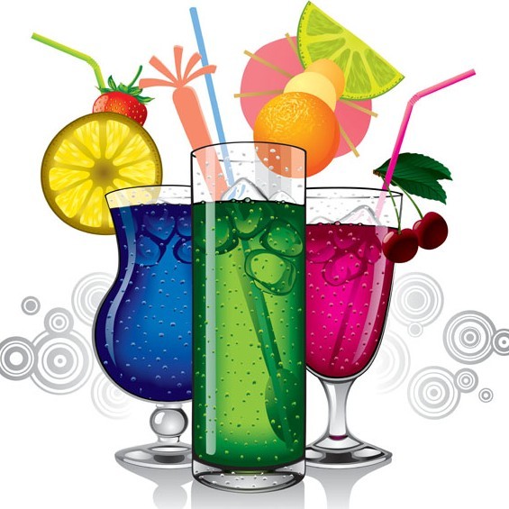 Colorful Summer Juices Vector