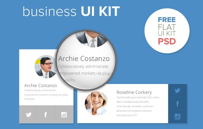 Flat Business UI Kit PSD