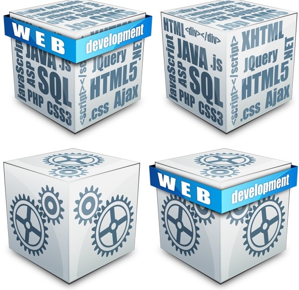 3D Web Cubes Vector 02