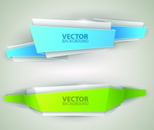 Creative Stylish Ribbon Banner Design Vector 03