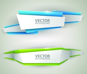 Creative Stylish Ribbon Banner Design Vector 04