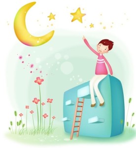 Counting Stars Boy Vector Illustration