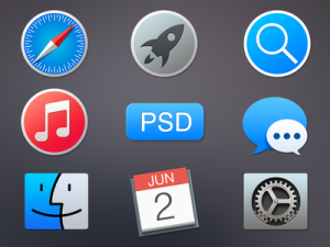 Mac OS X Yosemite App Icons PSD