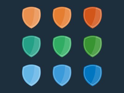 Colorful Flat Shield & Badge Set PSD