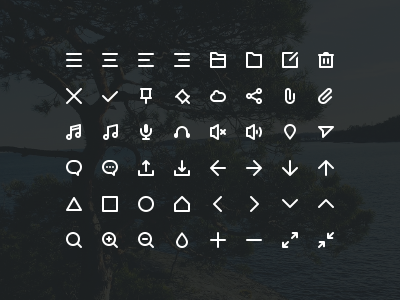 48 Stroke Icons PSD