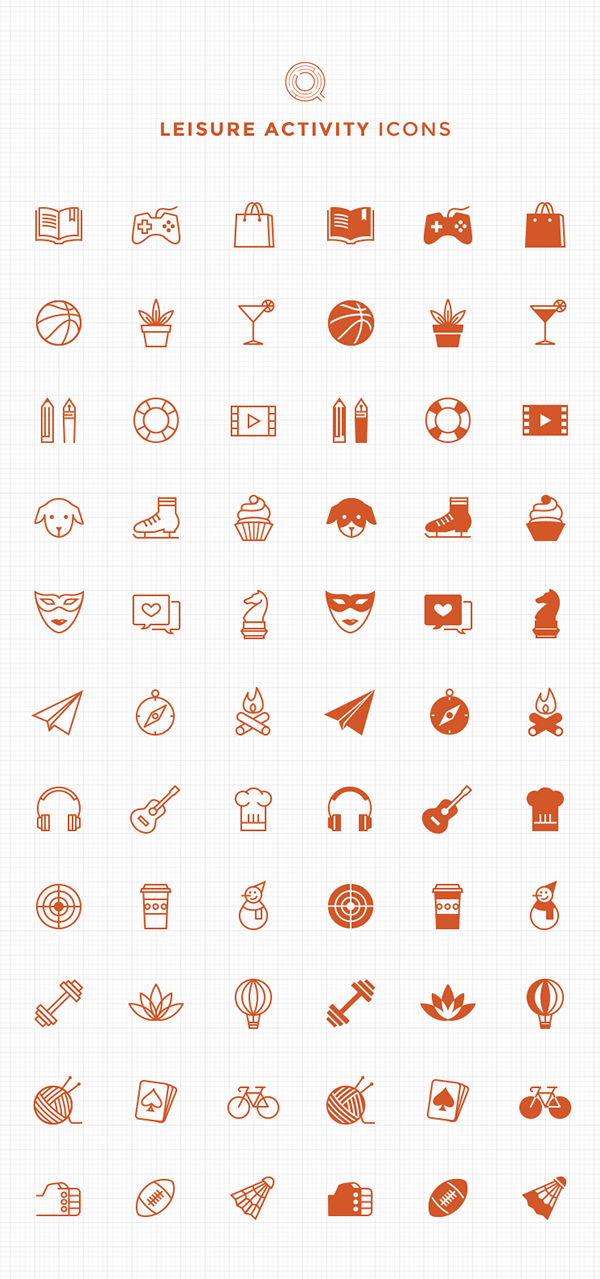 66 Free Line & Filled Leisure Activity Icons