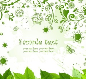 Green Leaves and Vines Background Vector