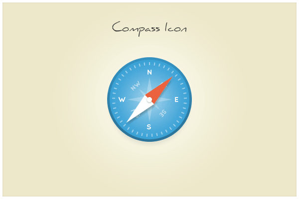 Clean Compass Safari Icon PSD