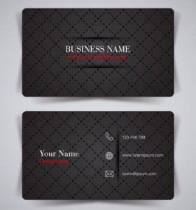 Fashion Black Grid Pattern Business Card Template Vector