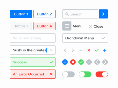 Flat Clean UI Elements PSD