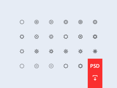 Cogwheel Icon Set PSD