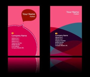 Sweet Pink Business Card Templates Vector 01