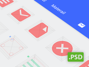 Android L Icon Grid Template PSD