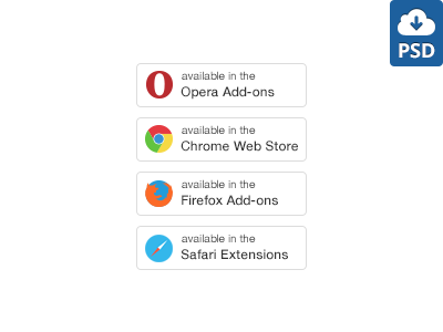 Extensions Buttons For Browsers PSD