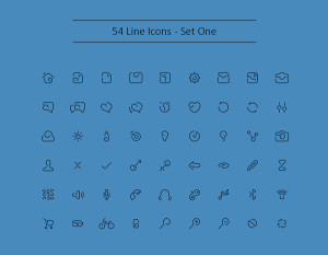 54 Circular Outline Icons PSD