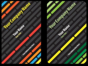 Colorful Abstract Tech Business Card Template Set Vector 01