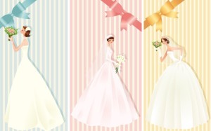 Beautiful Brides and Wedding Dresses Vector