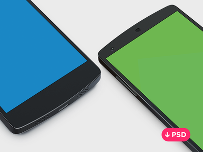 Nexus 5 Side View Template PSD