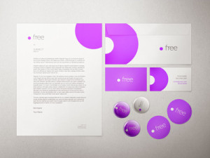 White and Purple Stationery Mockup