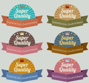 Super Quality Ribbon Label Set Vector