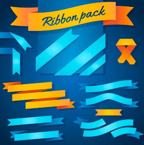 Pretty Colorful Ribbon Pack Vector