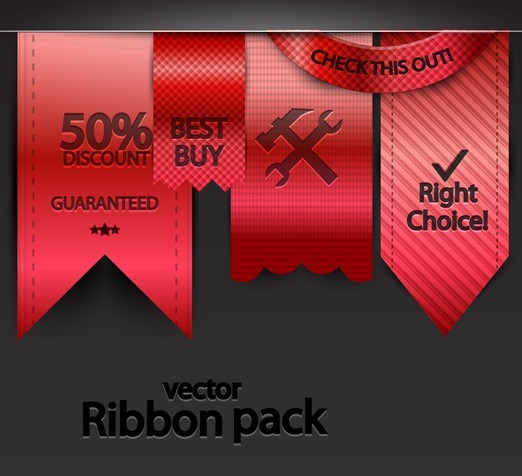 Red Retail Store Ribbon Pack Vector