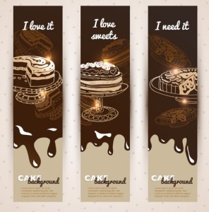 Vertical Chocolate Cake Banner Templates Vector