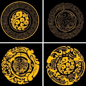 Circular Mystery Pattern Set Vector