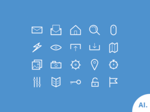 20 Simple Lined Icons Vector