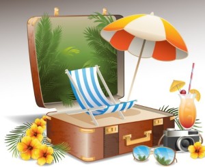 Vintage Summer Beach Vacation Design Elements Vector