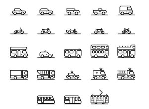 71 Traffic & Transportation Icons Vector