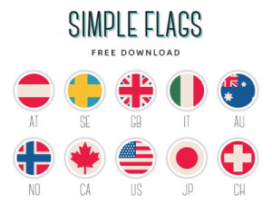 Simple Round Flags PSD