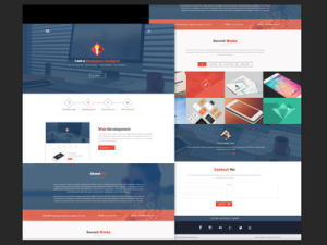 Flat Style Web Design PSD Template