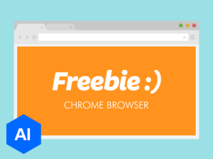 Flat Chrome Browser Template Vector