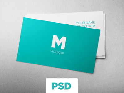 Flat Clean Business Card Mockup PSD