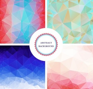 4 Colorful Abstract Particle System Backgrounds Vector