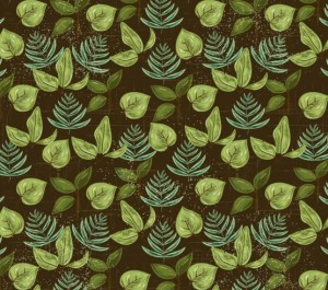 Retro Green Leaves Background Vector