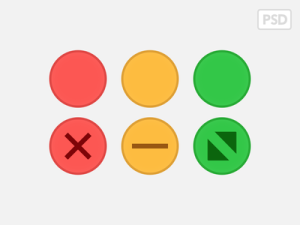 Yosemite Traffic-light Buttons PSD