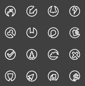 50 Flat Line Icons PSD