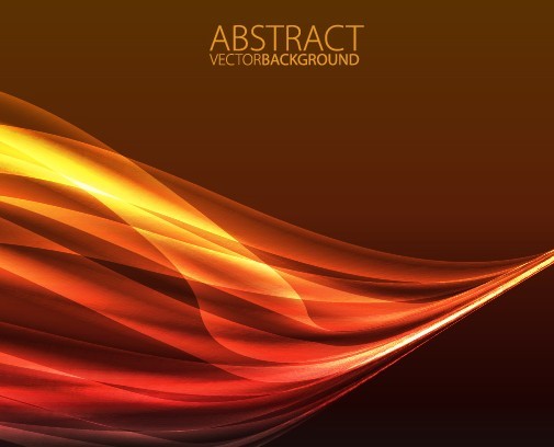 Bright Orange Abstract Curves Background 01