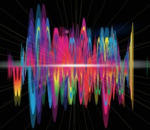 Creative Colorful Sound Waves Background Vector