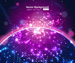 Sparkling Technology Globe Vector