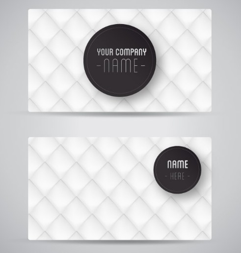 Stylish White Grid Business Card Template Vector