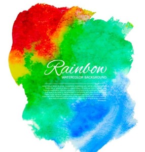 Rainbow Watercolor Splash Background Vector