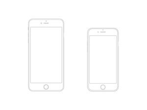 iPhone 6 Plus and iPhone 6 Wireframe Vector