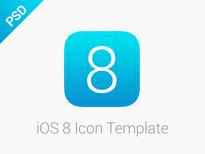 iOS 8 Icon Grid Template PSD