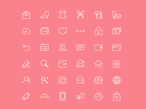 36 Chic Female Icons PSD