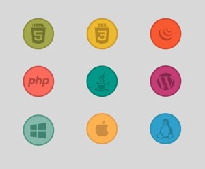 Web Technology Icons & Badges Vector