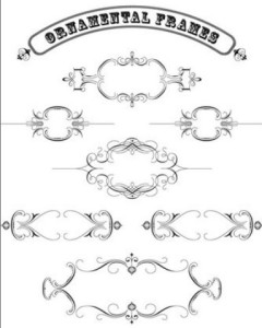 Vintage Ornamental Frame Set Vector 01